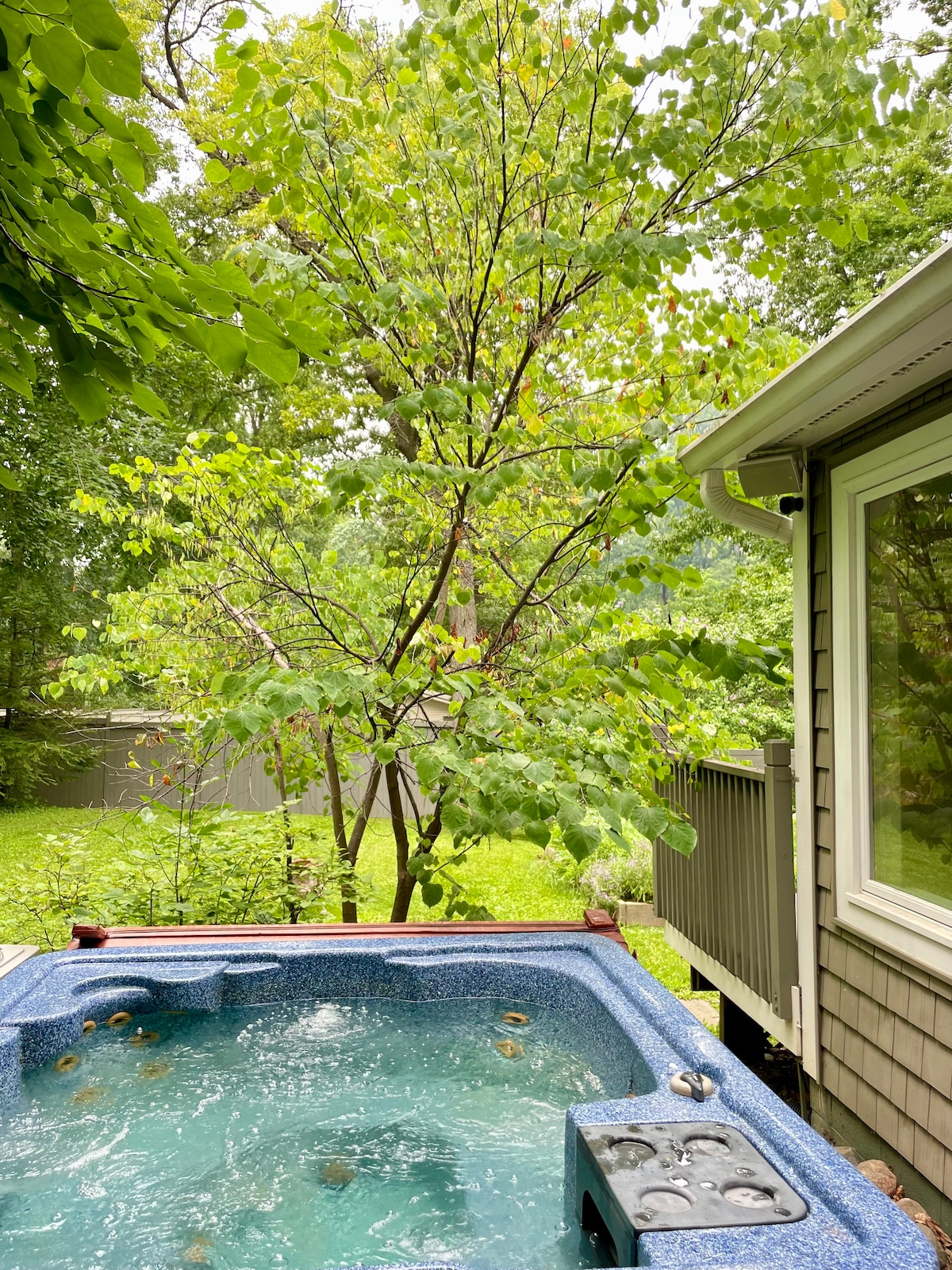 Ann Arbor Retreat带热水浴缸。