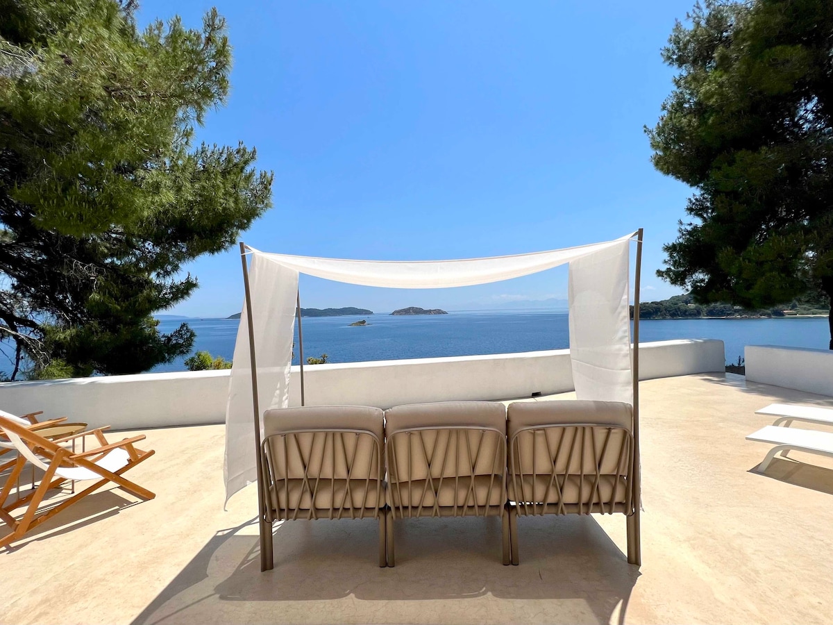 Beachfront Greek Villa with Semi-Private Beach
