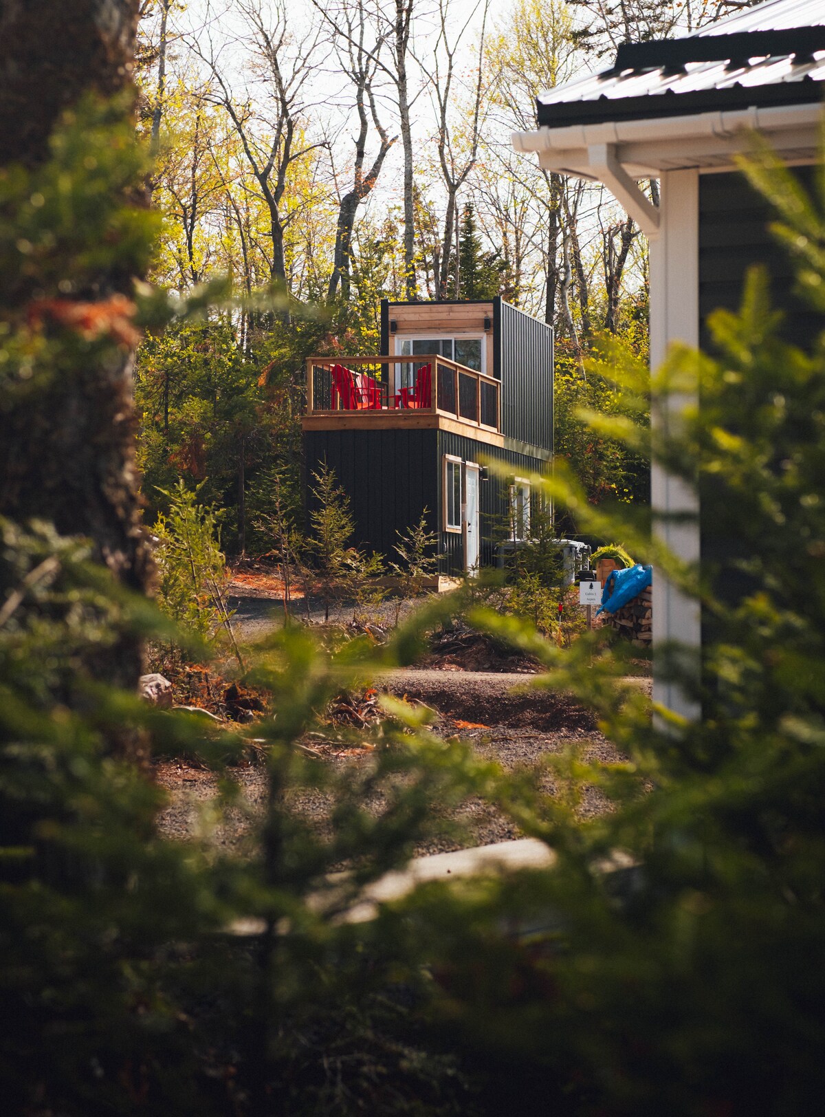 Hemlock Stacked Shipping Container Cabin