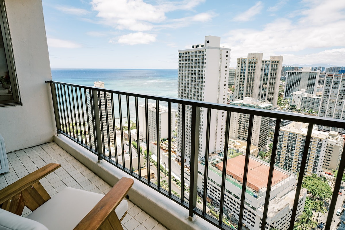 Waikiki Gem、迷人的海景、停车场