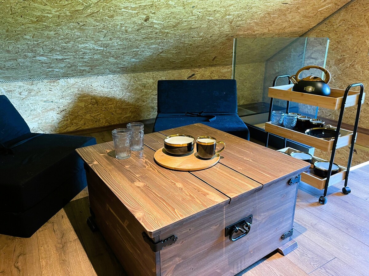 Sauna house with outdoor cinema
