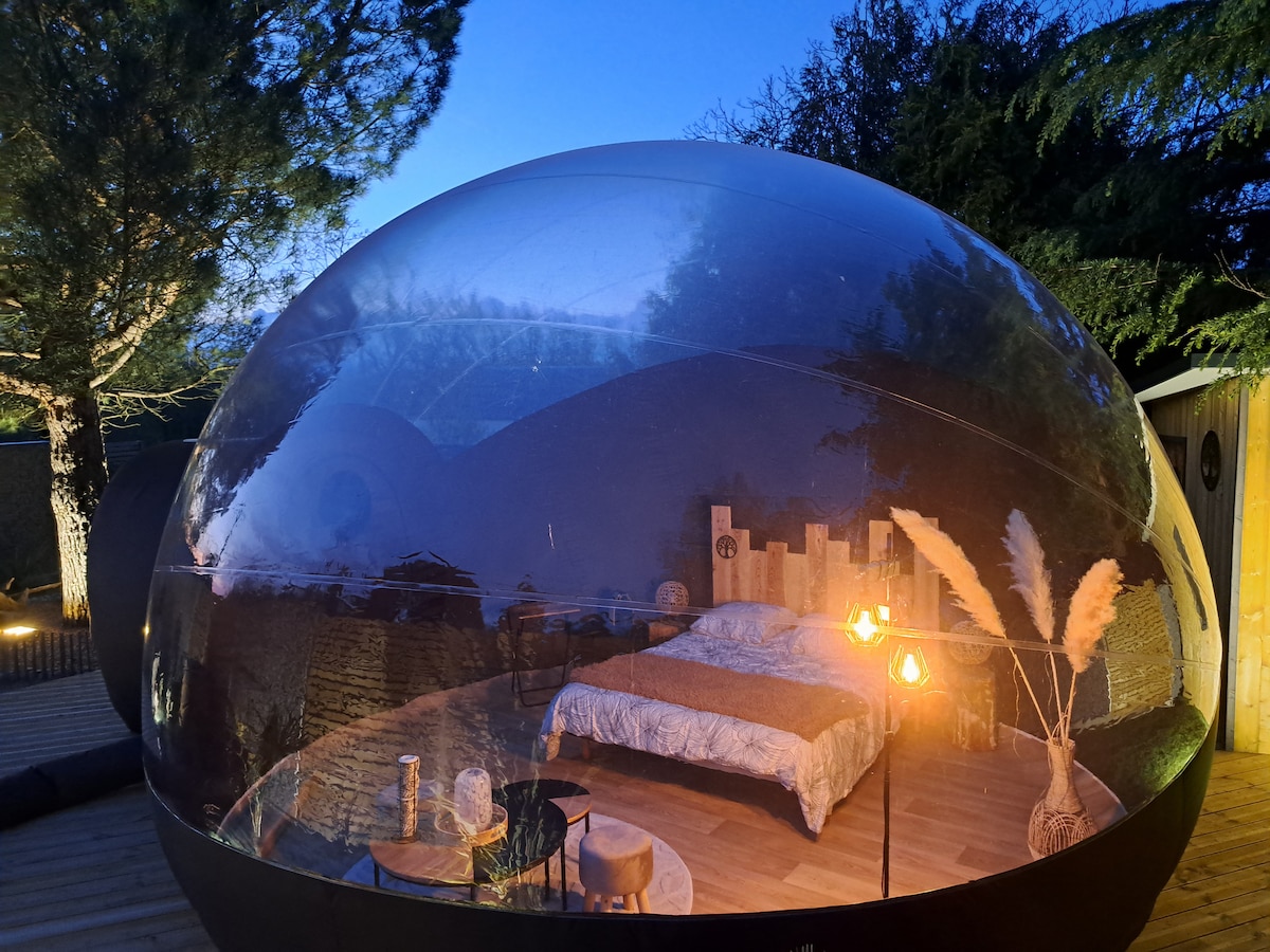 Chambre bulle avec spa au cœur du val de Loire