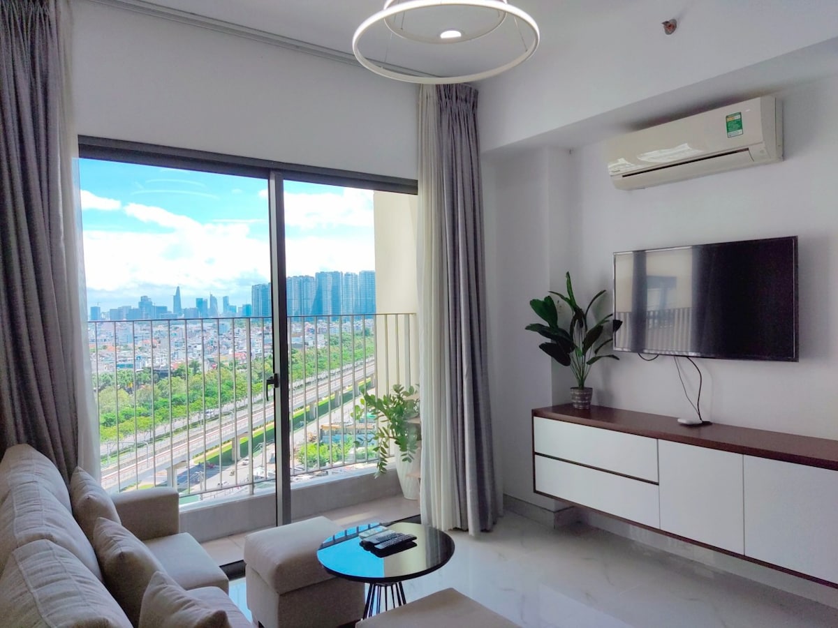 Masteri TD舒适而整洁的2卧室公寓#城市景观# D2
