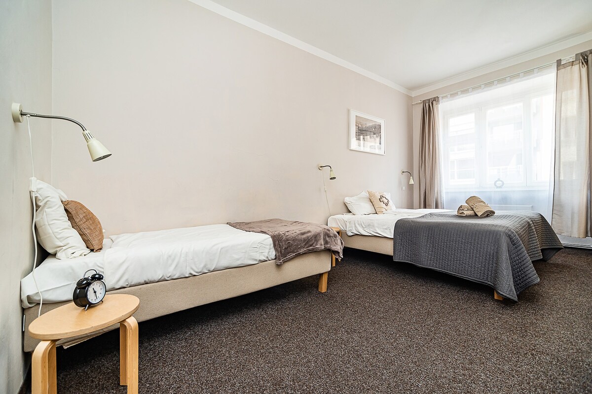 Fresh flat by tram Zizkov sleeps 6