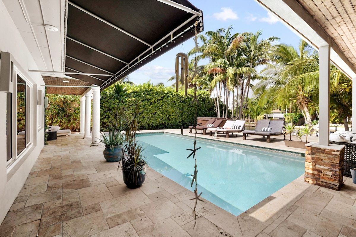 Luxury waterfront villa w/ private dock & pool
