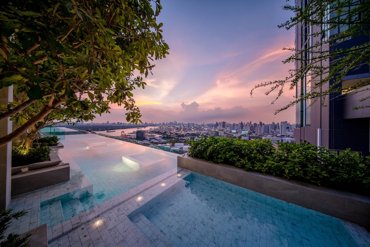 New Luxury Condo Infinity Pool 5 Min Onnut BTS