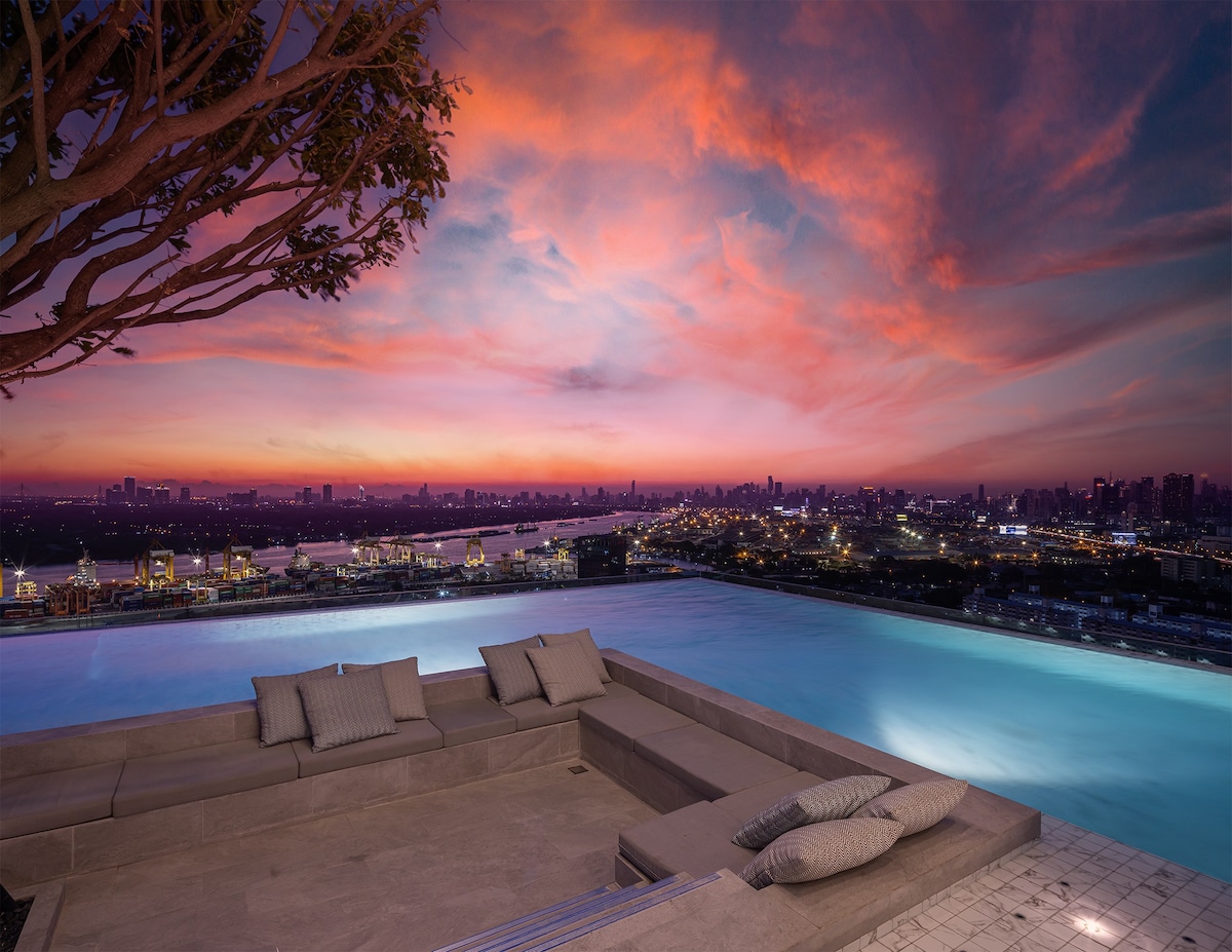 New Luxury Condo Infinity Pool 5 Min Onnut BTS