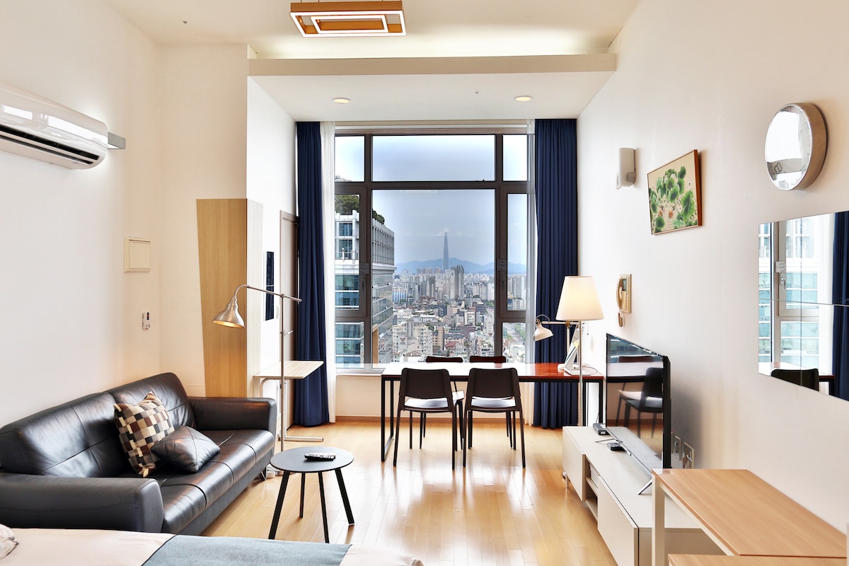 江南最大的复式公寓。 高级乳胶床+景观
