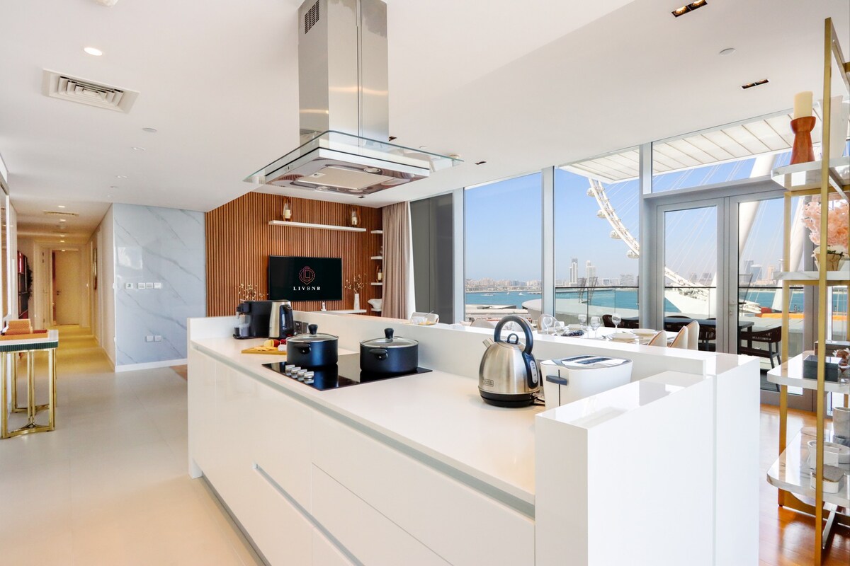 Alluring 3BR+1 w/Sea & Ain Dubai View - Livbnb