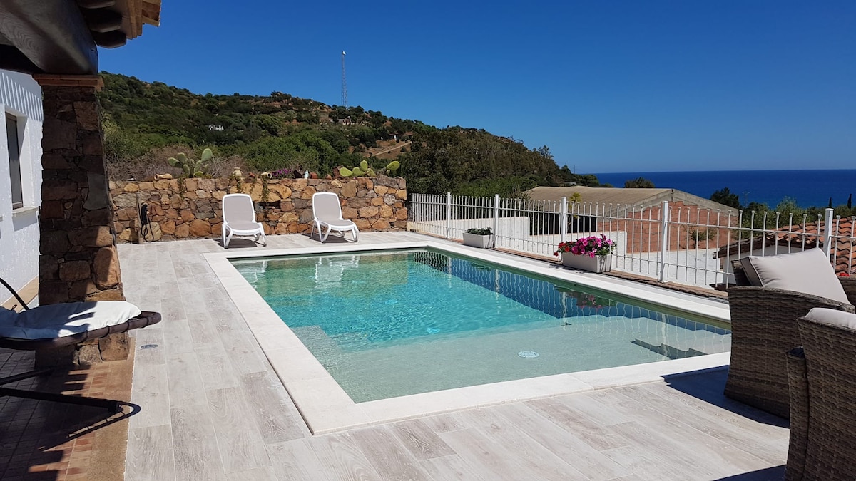 400mt spiaggia villa vista mare - piscina privata