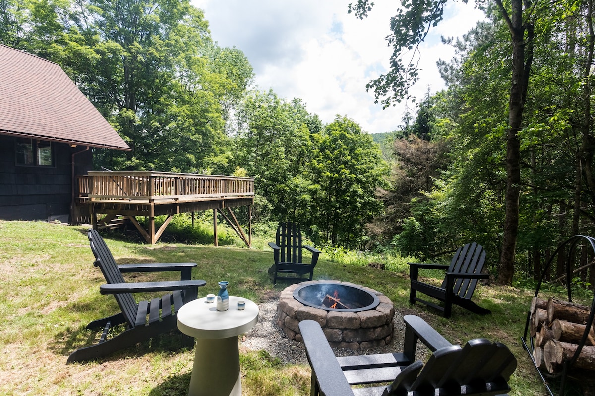 Zen Catskills Cabin • Deck • Firepit • Mtn Views