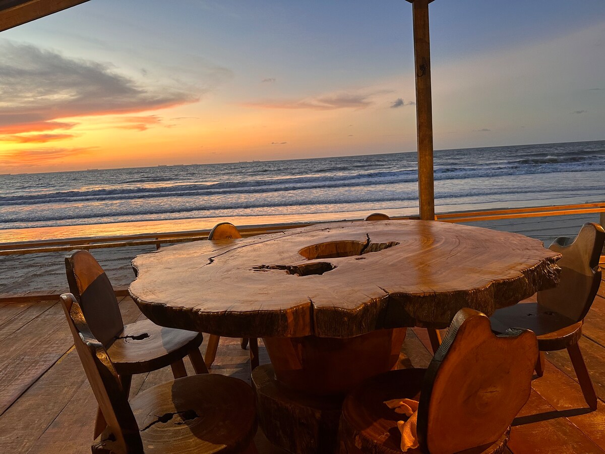 Beach house on sand