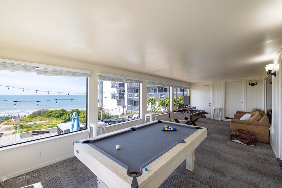 Oceanview Beach House + Game Room, Patio, Fire Pit