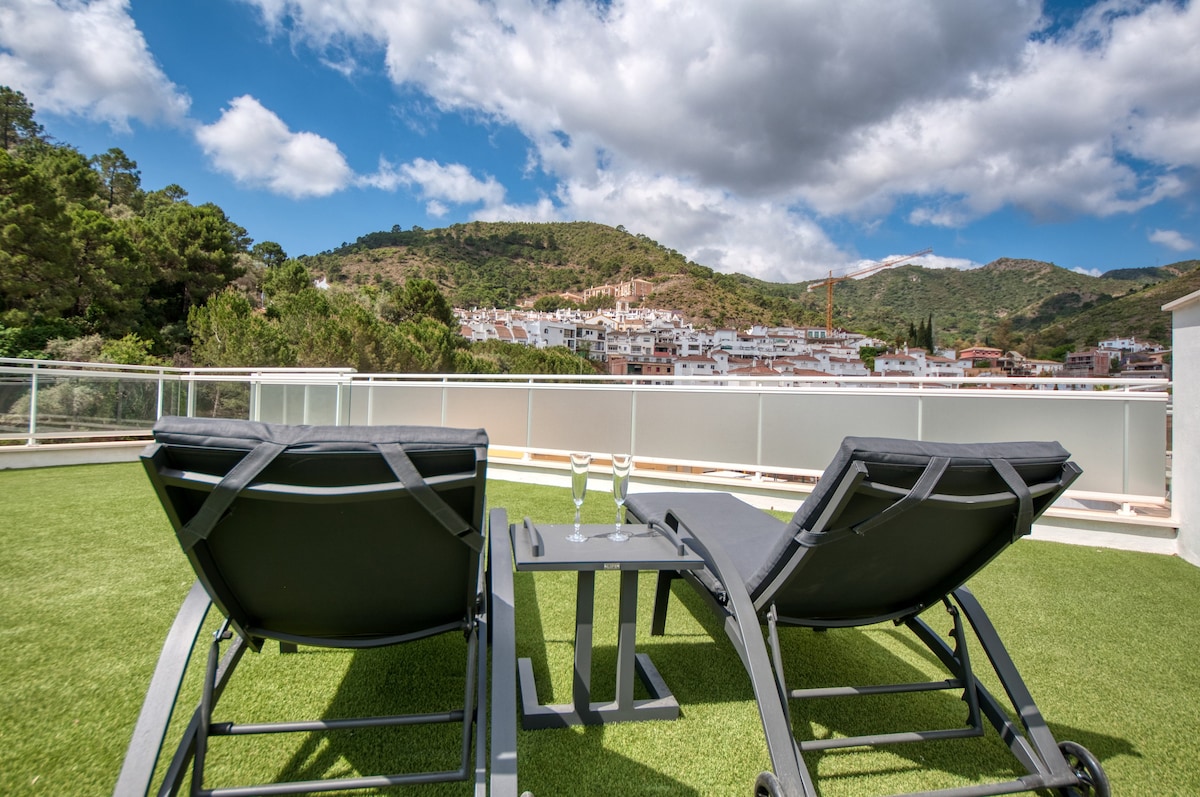 Riverside roof terrace apartment