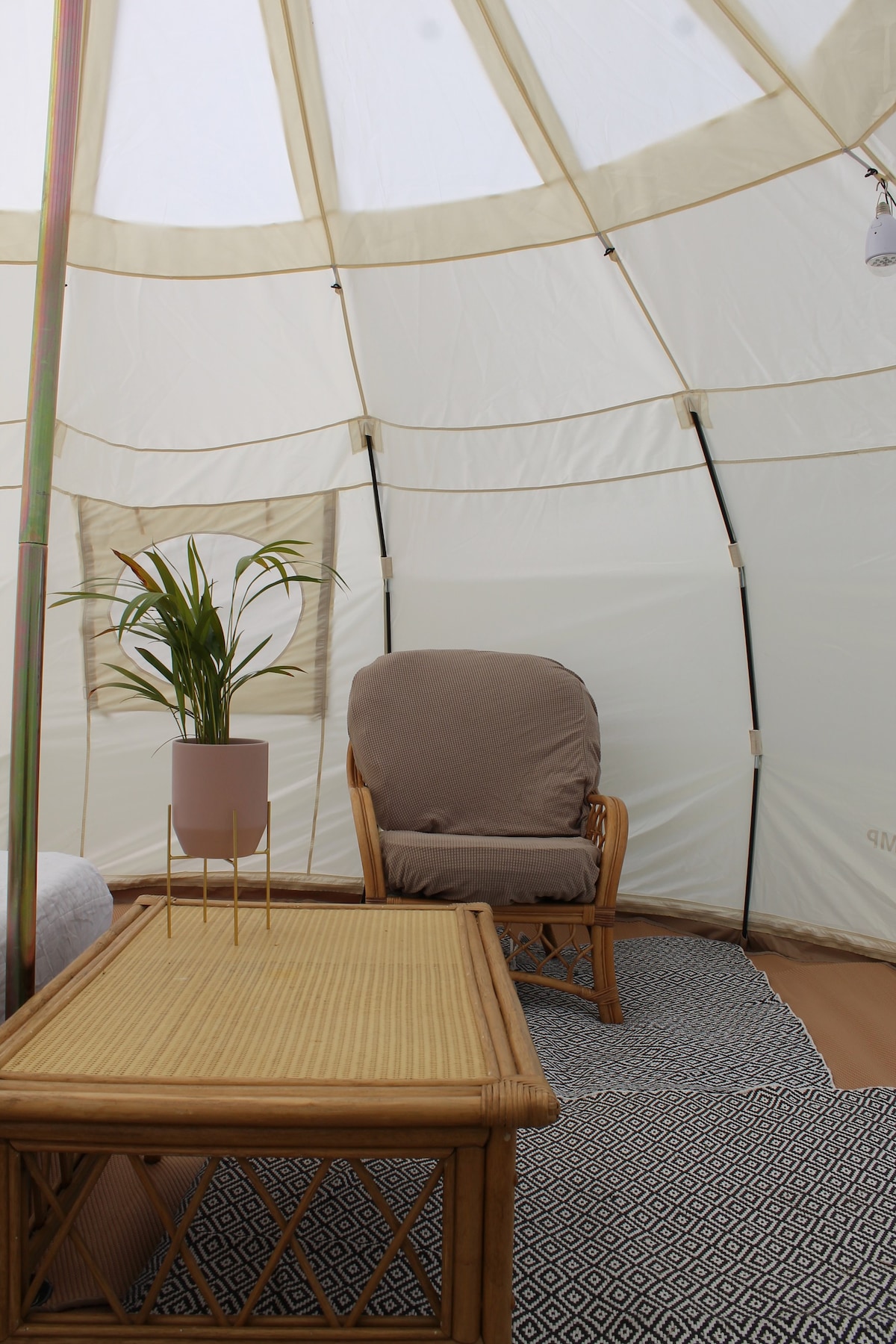 Pre-pitched furnished bell tent 1