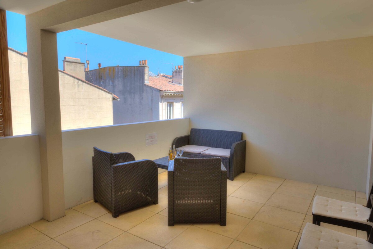 Studio Chic, Terrasse, Marseille 8MOUL