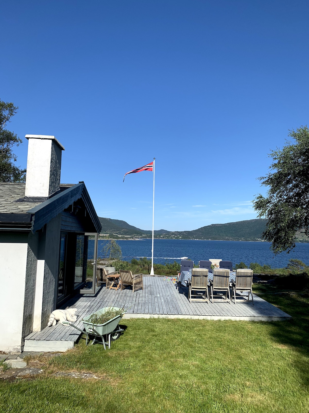 By the fjord with panoramic view