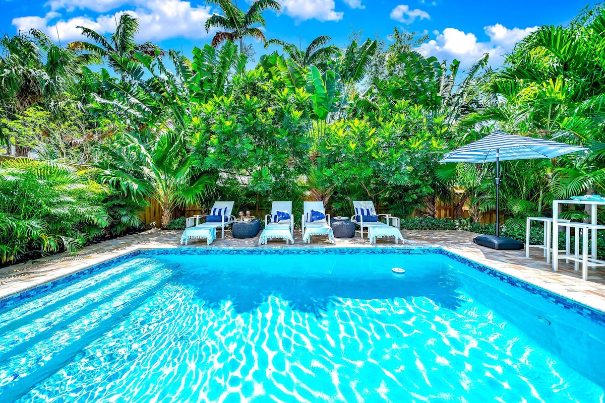 Private Htd Pool, 5min to FLL Beach, central!