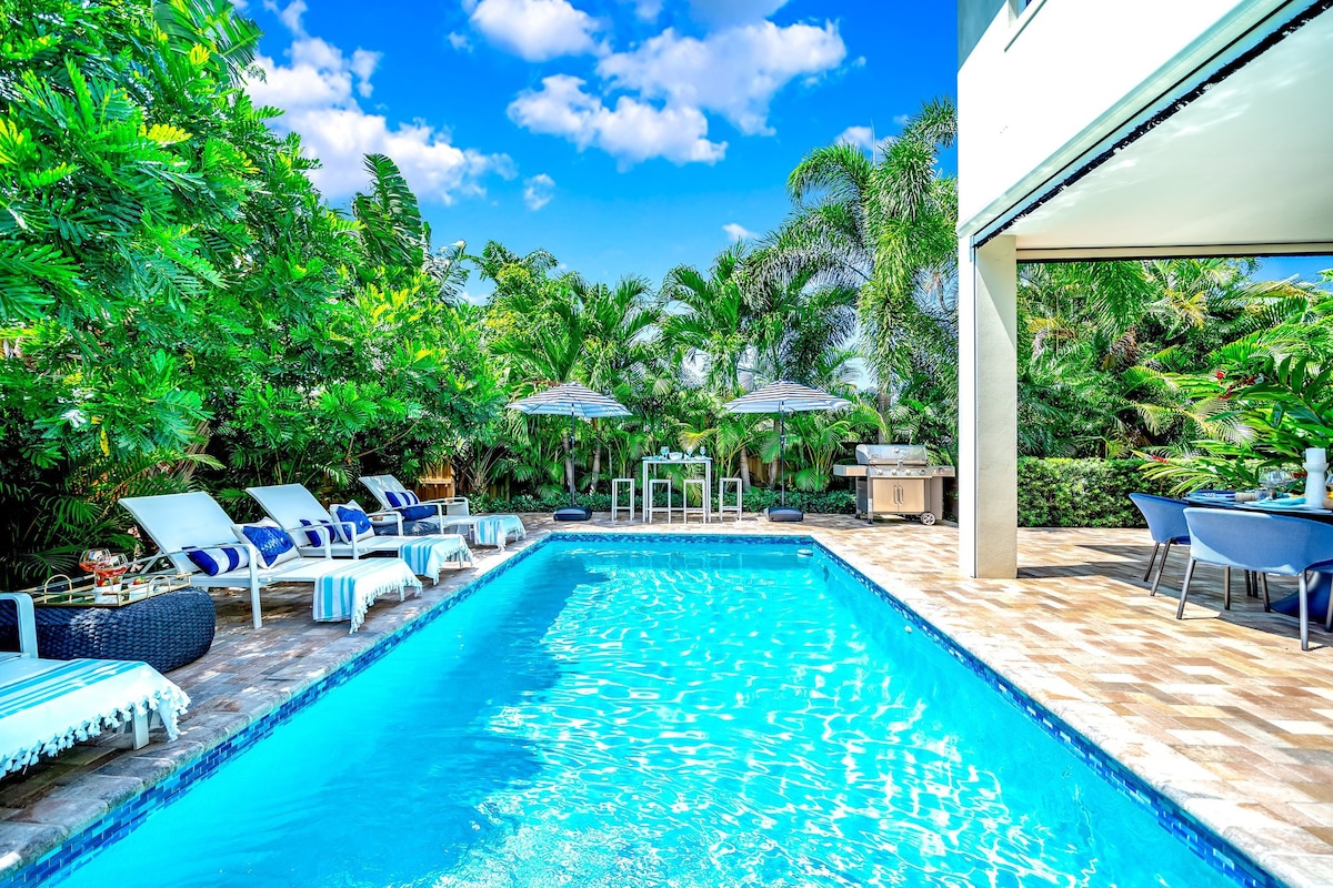 Private Htd Pool, 5min to FLL Beach, central!