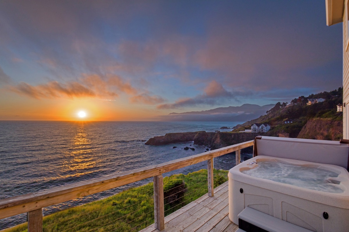 Exquisite Oceanview! Private Hot Tub Tesla Charger