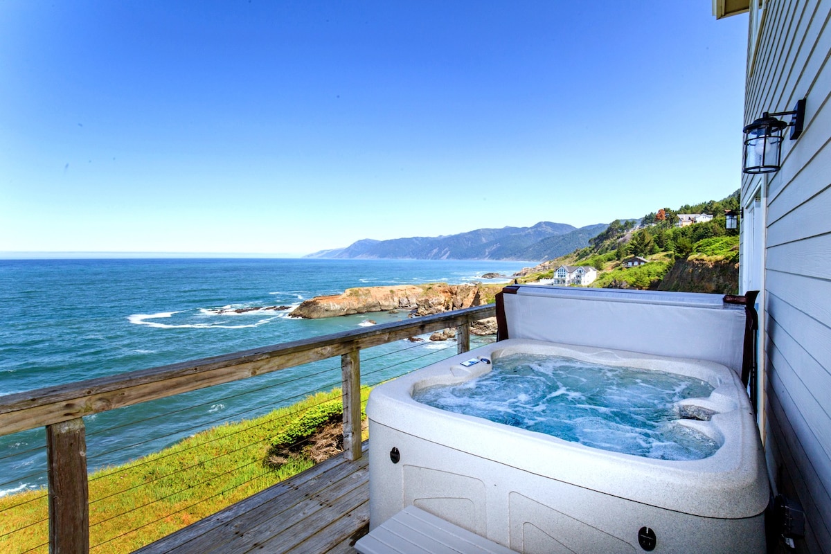 Exquisite Oceanview! Private Hot Tub Tesla Charger