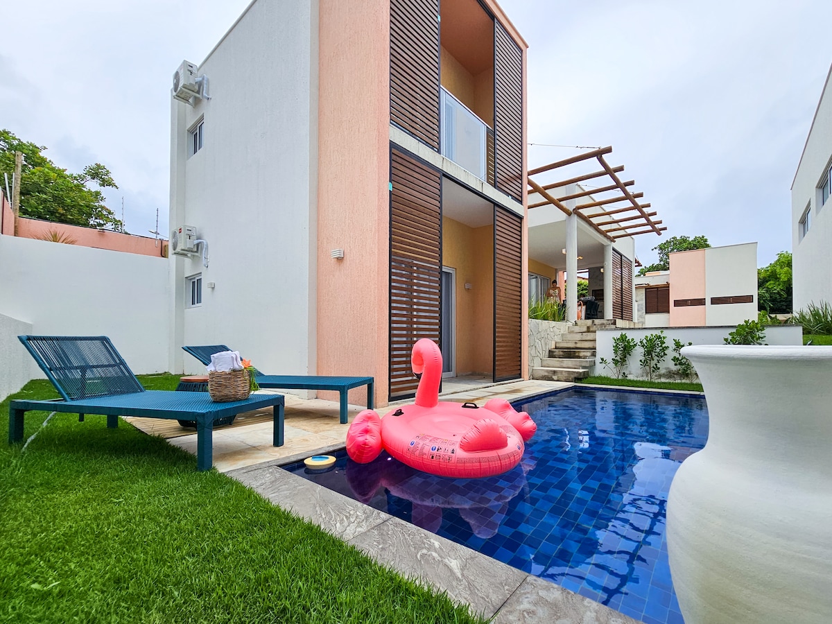 Casa de luxo com jacuzzi e piscina napraia de Pipa