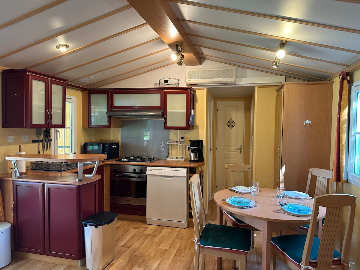 mobil-home cosy, calme, termes, aquensis, casino