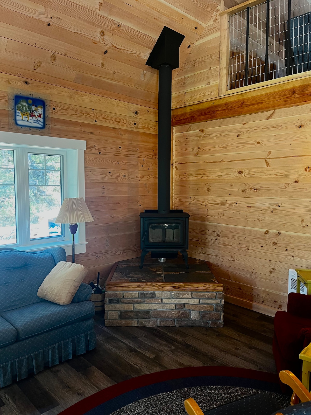 Rustic artisan timber cabin in the woods.