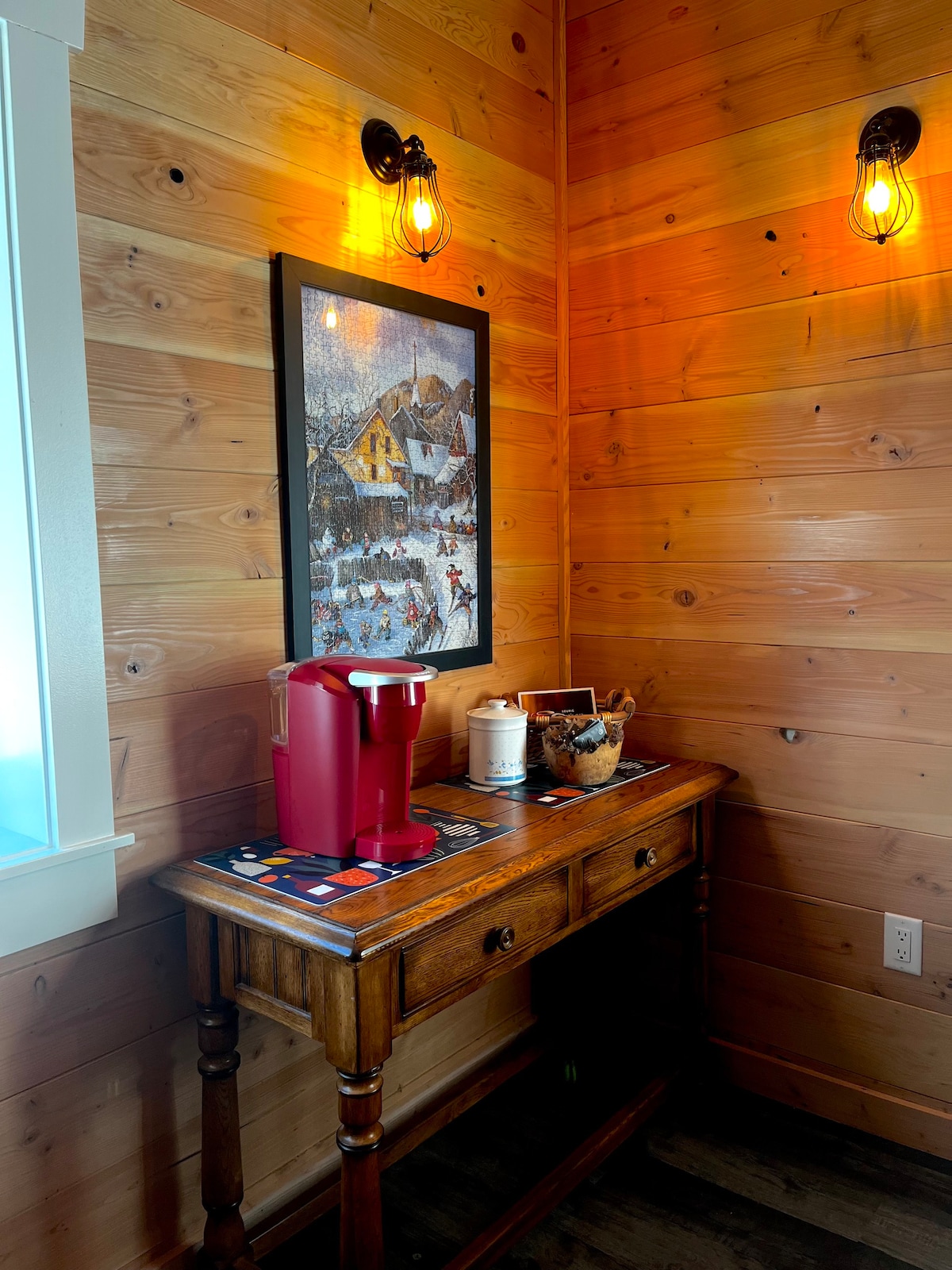 Rustic artisan timber cabin in the woods.