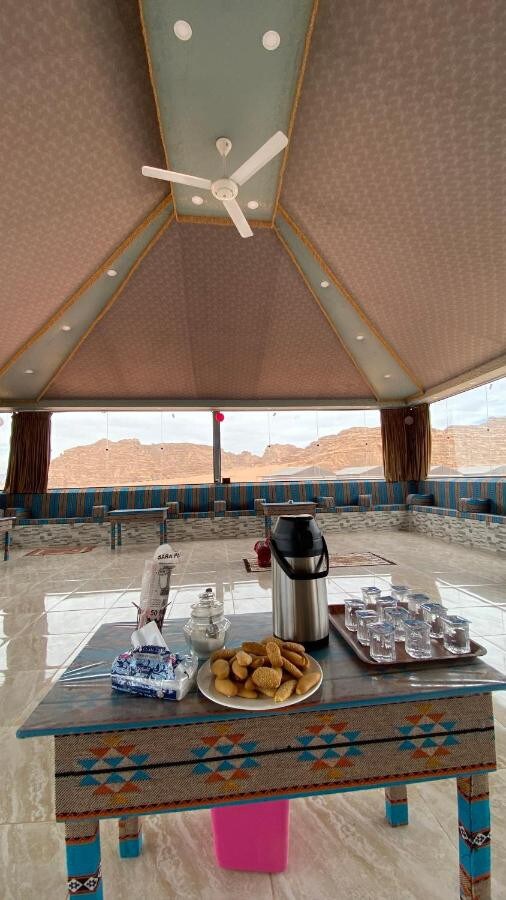 Cosy tent room in the Wadi Rum desert
