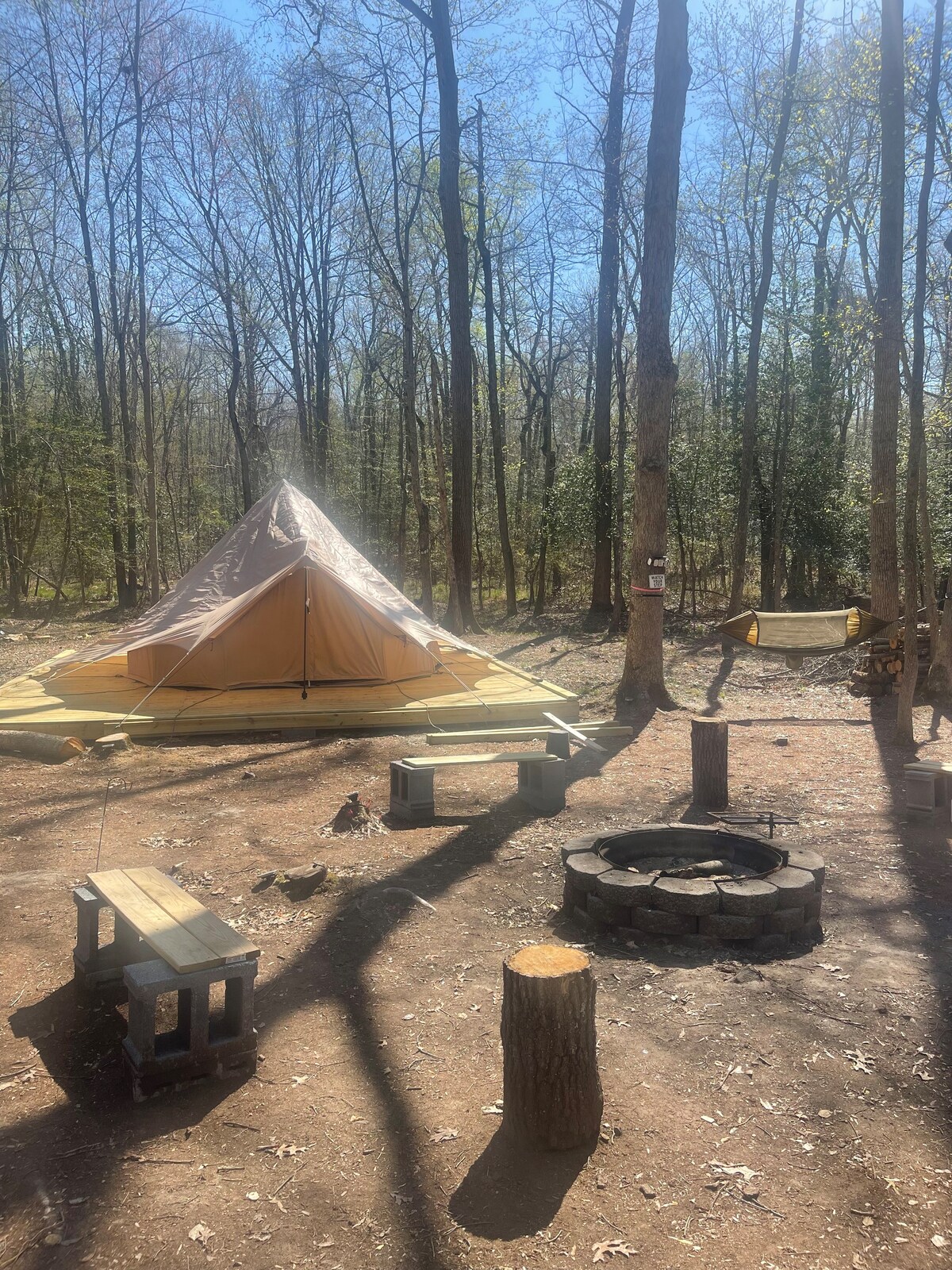 Black owned Outdoor camping yurt+2 Fire pits