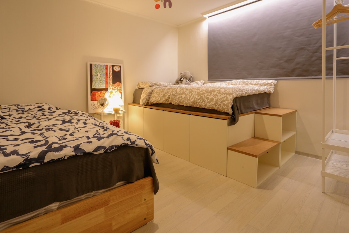 Hongdae/for4ppl/2rooms/wifi/friends/family/kids