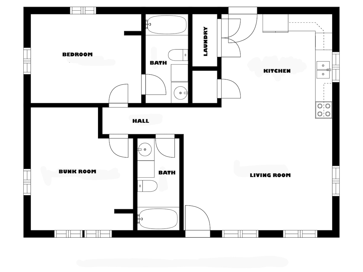 New! 2/2 Sleeps 8/FirePit/7 seat Hot tub/Pacman