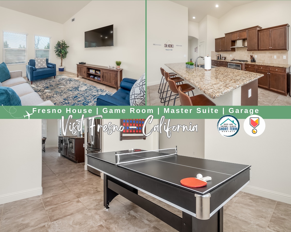 Fresno House | Game Room | Master Suite | Garage