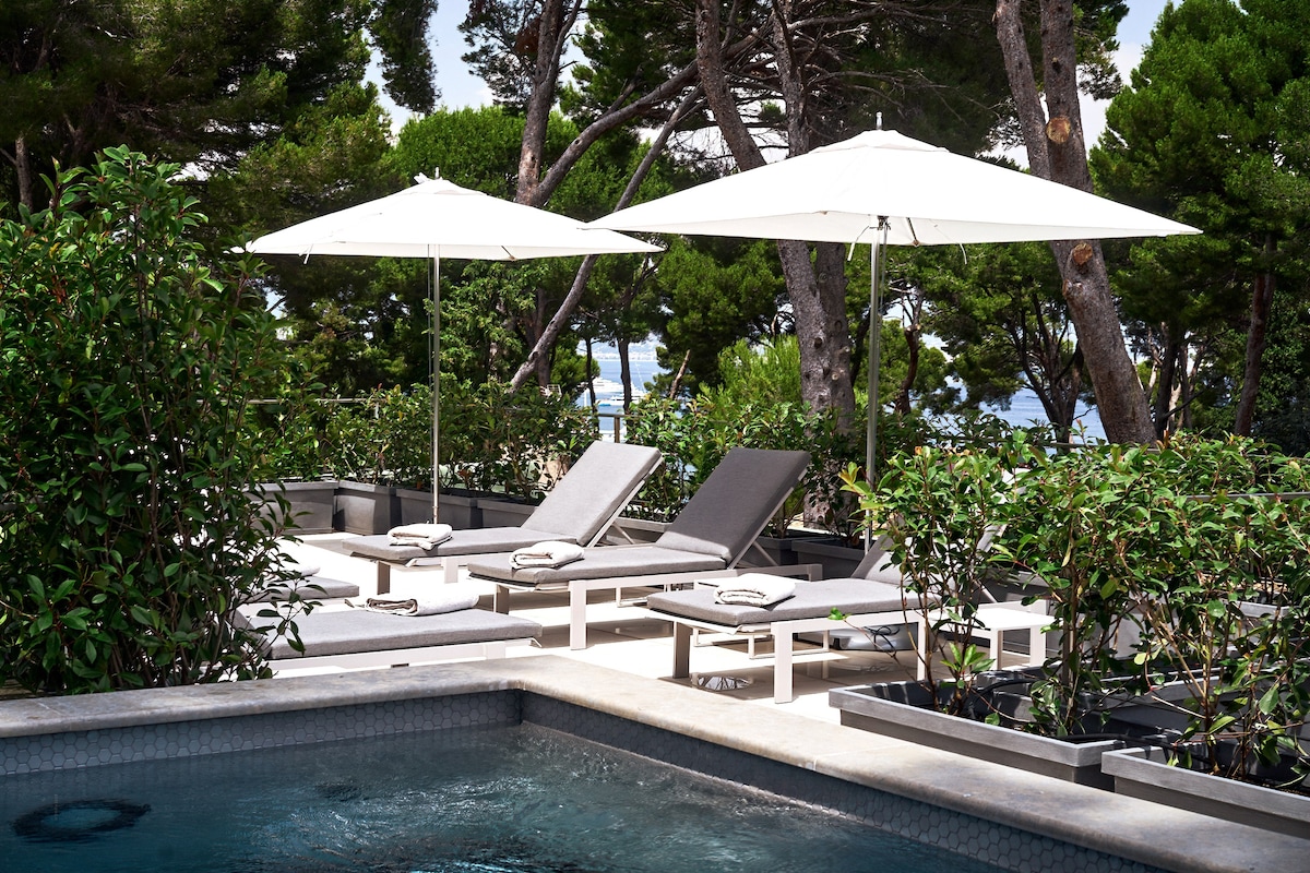 Villa Cap d'Antibes sea view 10 pax AC pool garage