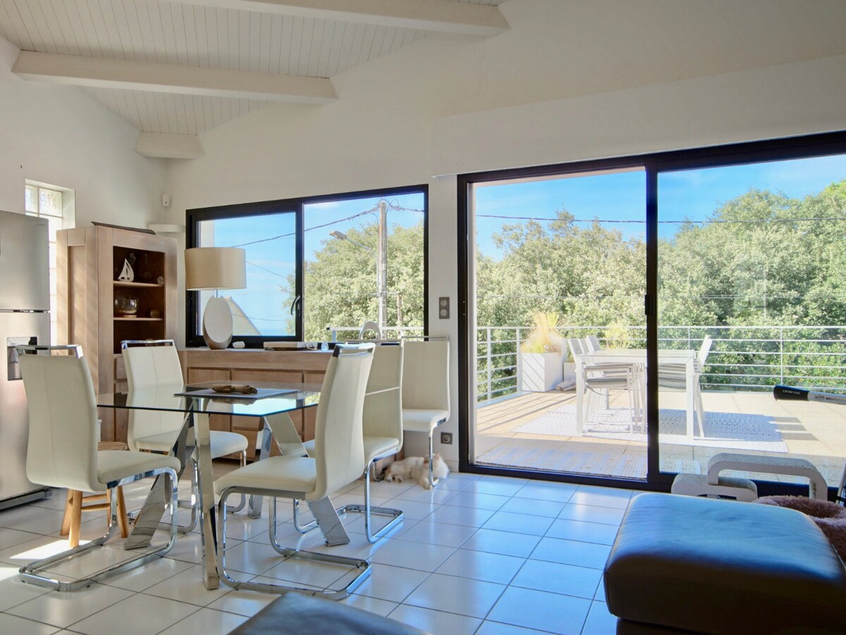 Maison calme aperçu mer avec piscine privée à 28°