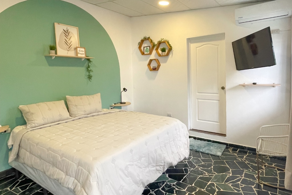 Green Oasis: King Bed w/ Private Bathroom & A/C