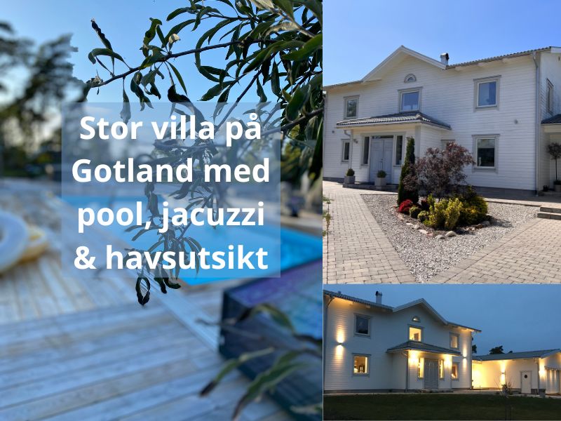 Fin Gotlandsvilla med pool & jacuzzi