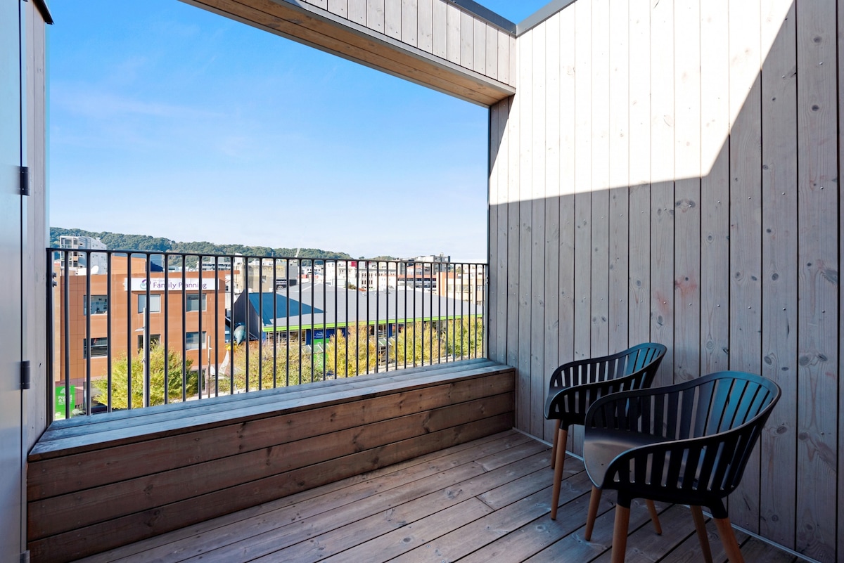 Architectural Terrace in Central City With Parking