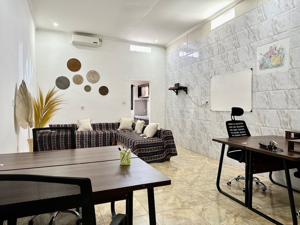 NEW Apartment in Guesthouse + Co-working + Pool