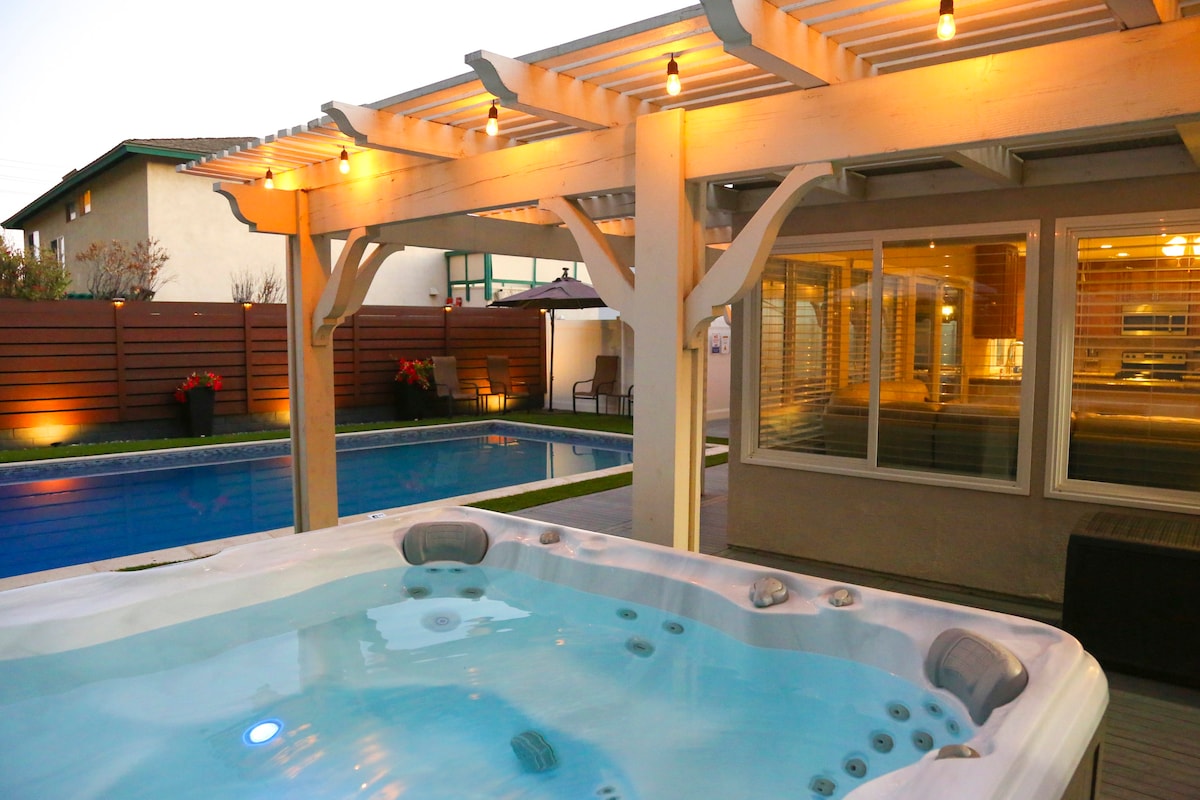 热水浴缸-绿洲- 4间卧室-现代泳池