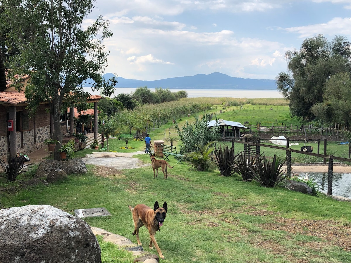 Cabaña con acceso al lago.