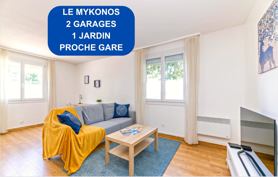 Le Mykonos¶ Gare¶ 2Garages¶ Jardin¶ Spacieux