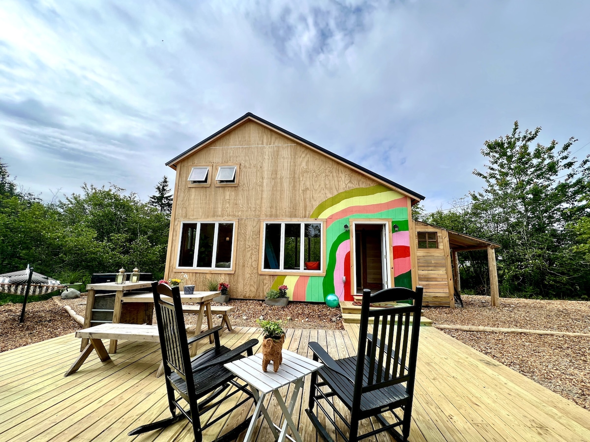 Unique Colorful Off-Grid Cabin