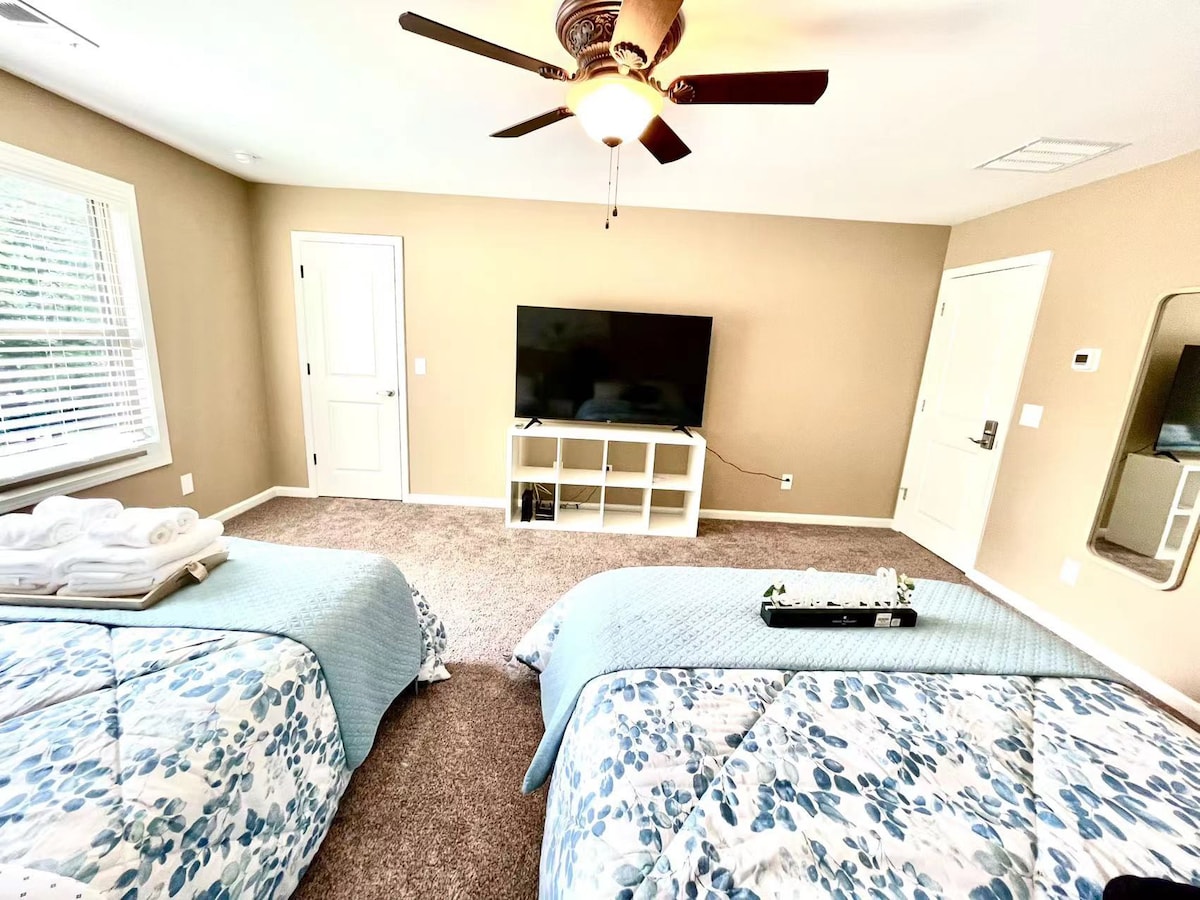 master bedroom with two beds