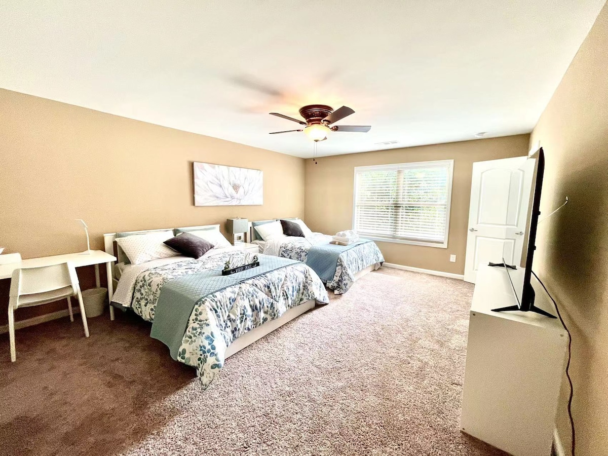 master bedroom with two beds