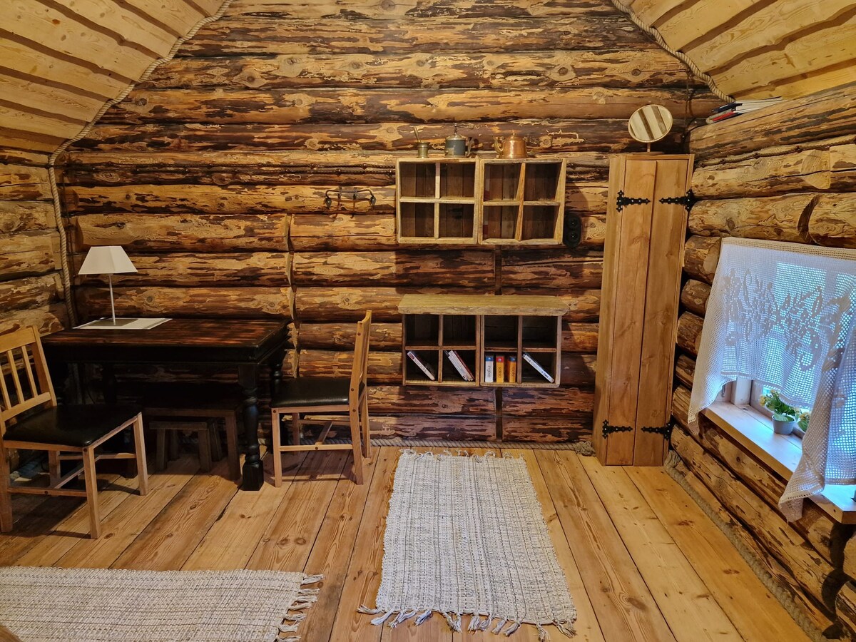 Old Estonian log cabin house