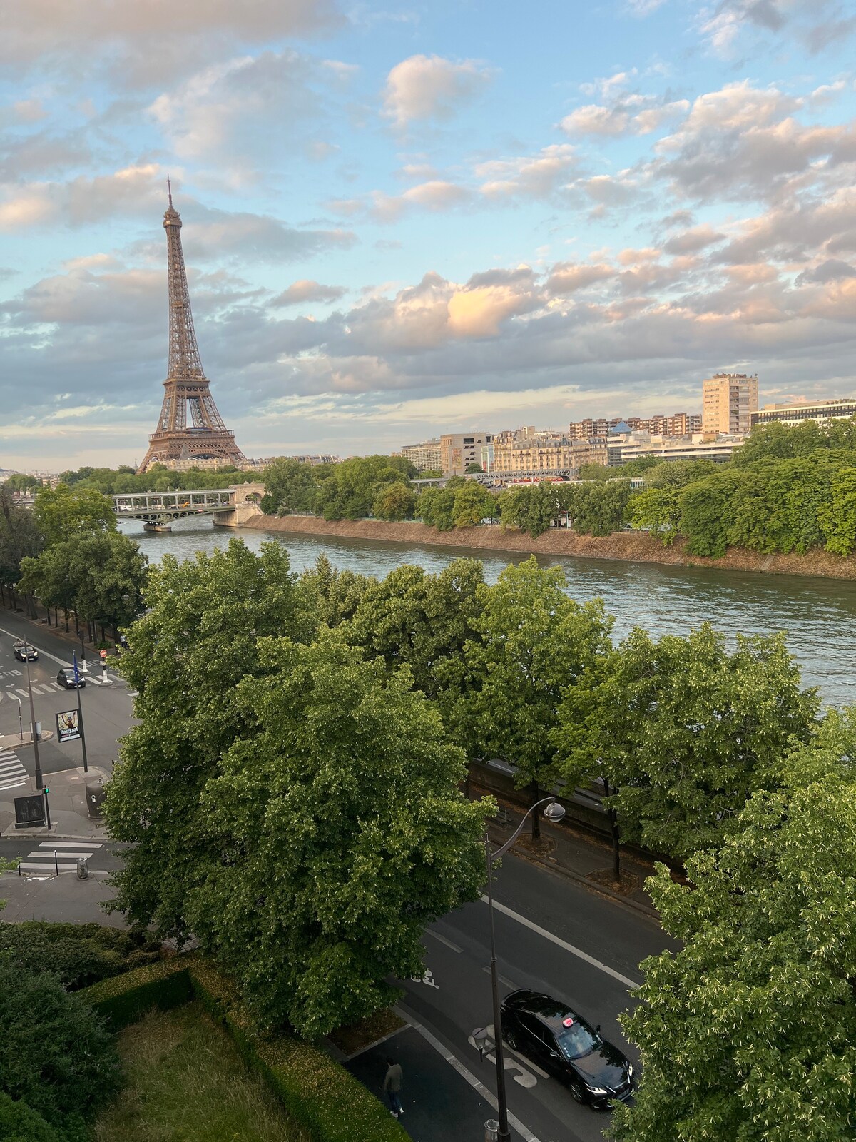 Les amoureux de la Tour Eiffel , vue panoramique