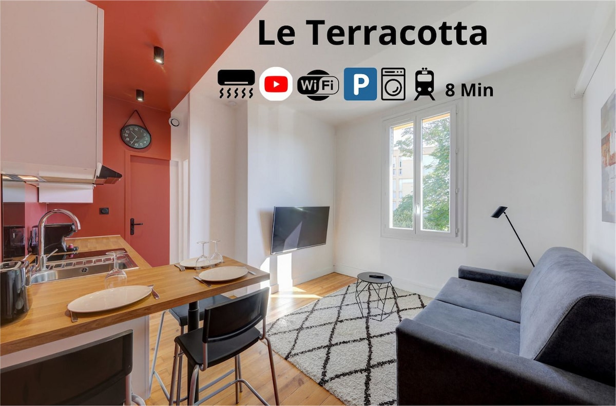 Terracotta-T2-Clim-Parking privé gratuit