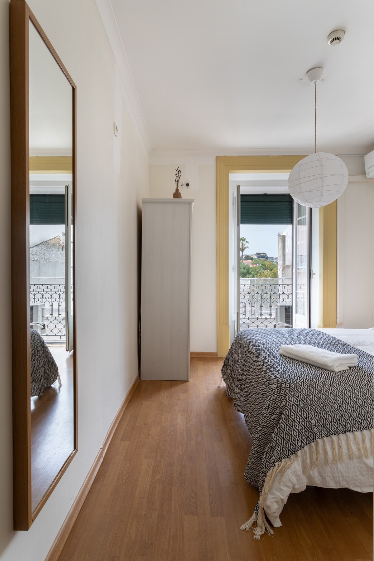 Bedroom in our five-storey pink palace